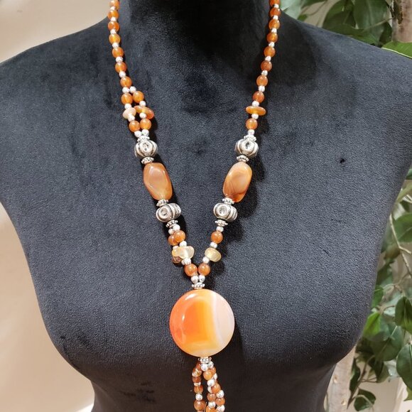 Women's Fashion Chunky Charm Beaded Big Pendant Choker Necklace w/ Lobster Clasp - Picture 2 of 7